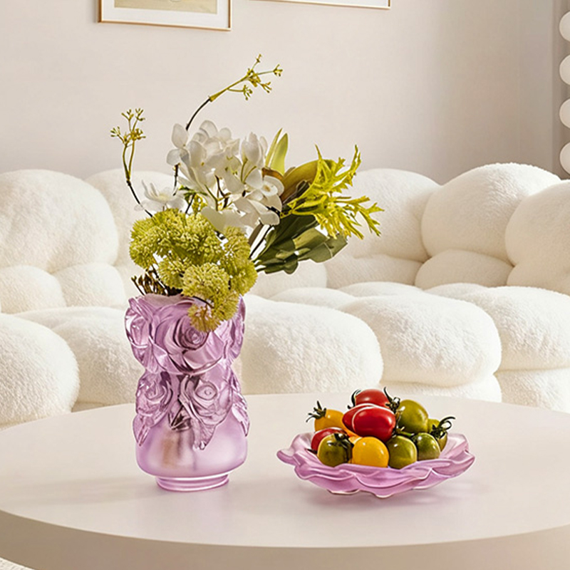 Quy trình đúc sáp Lost Glass Trang trí nội thất Bình thủy tinh pha lê “Bình hoa hồng”