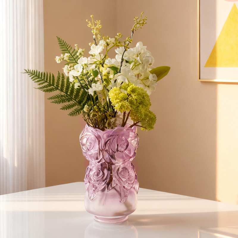 Quy trình đúc sáp Lost Glass Trang trí nội thất Bình thủy tinh pha lê “Bình hoa hồng”