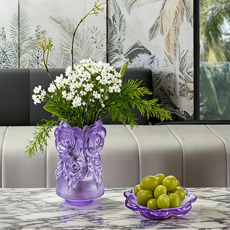 Quy trình đúc sáp Lost Glass Trang trí nội thất Bình thủy tinh pha lê “Bình hoa hồng”