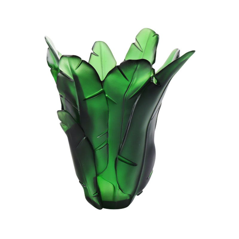 Bình thủy tinh lá chuối xanh trang trí nội thất