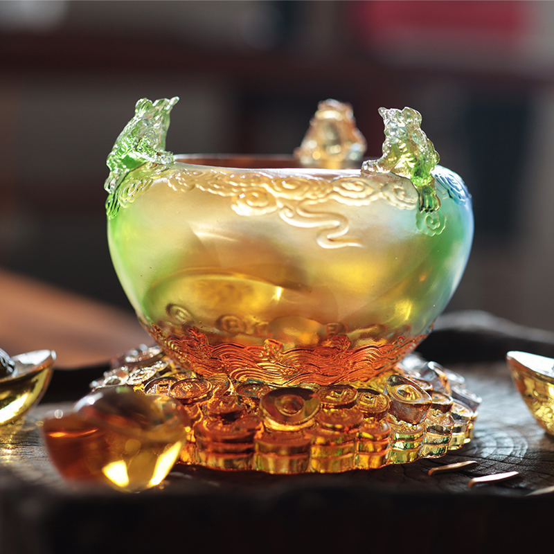 Bát kho báu thủy tinh pha lê Cornucopia