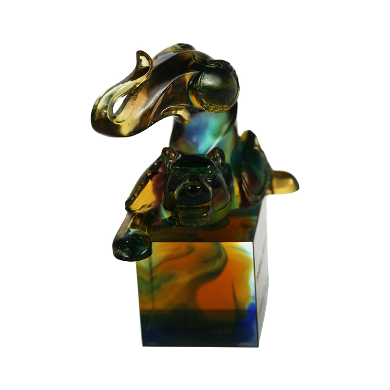 Con dấu pha lê thủy tinh hổ