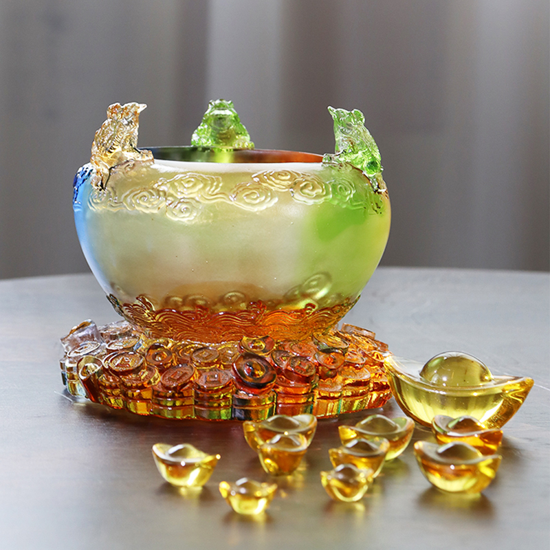 Bát kho báu thủy tinh pha lê Cornucopia