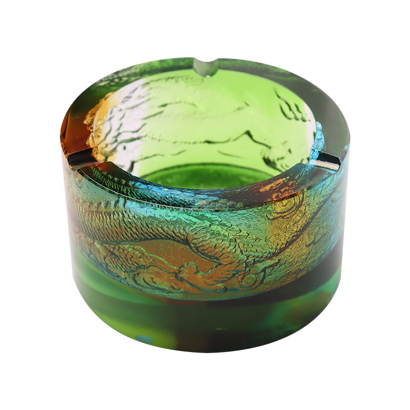 Gạt tàn thủy tinh họa tiết rồng ngoài biển