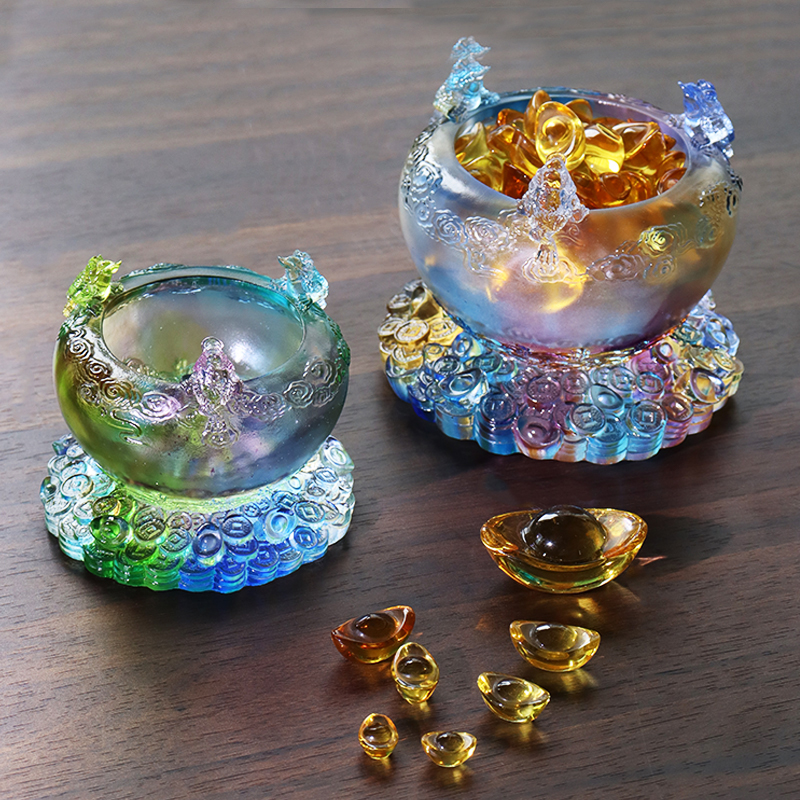 Bát kho báu thủy tinh pha lê Cornucopia