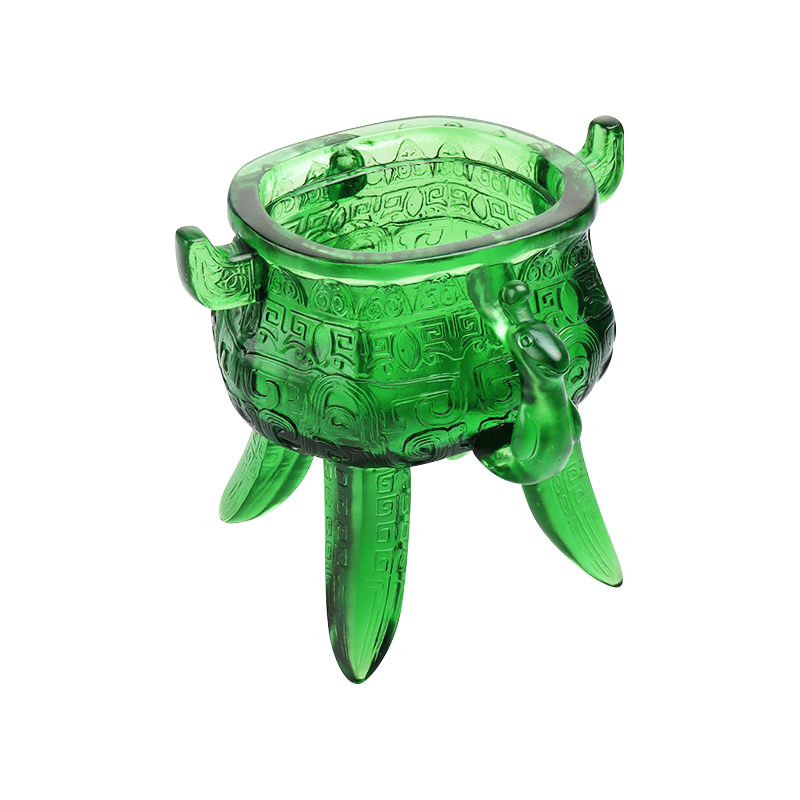 Chân máy bằng thủy tinh pha lê màu xanh ngọc lục bảo có tay cầm hình tai