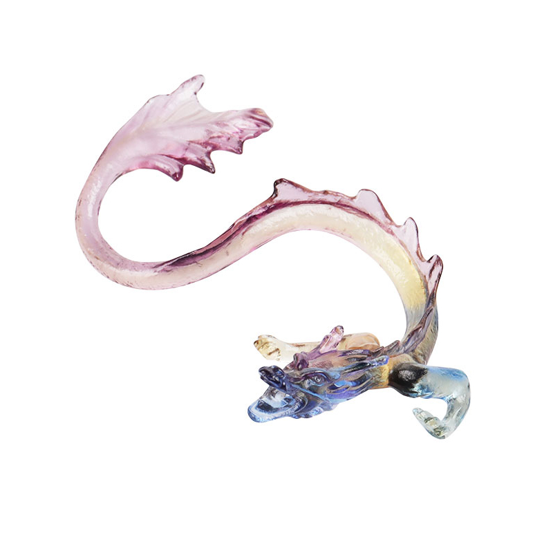 Lư Hương Thủy Tinh Rồng Vàng