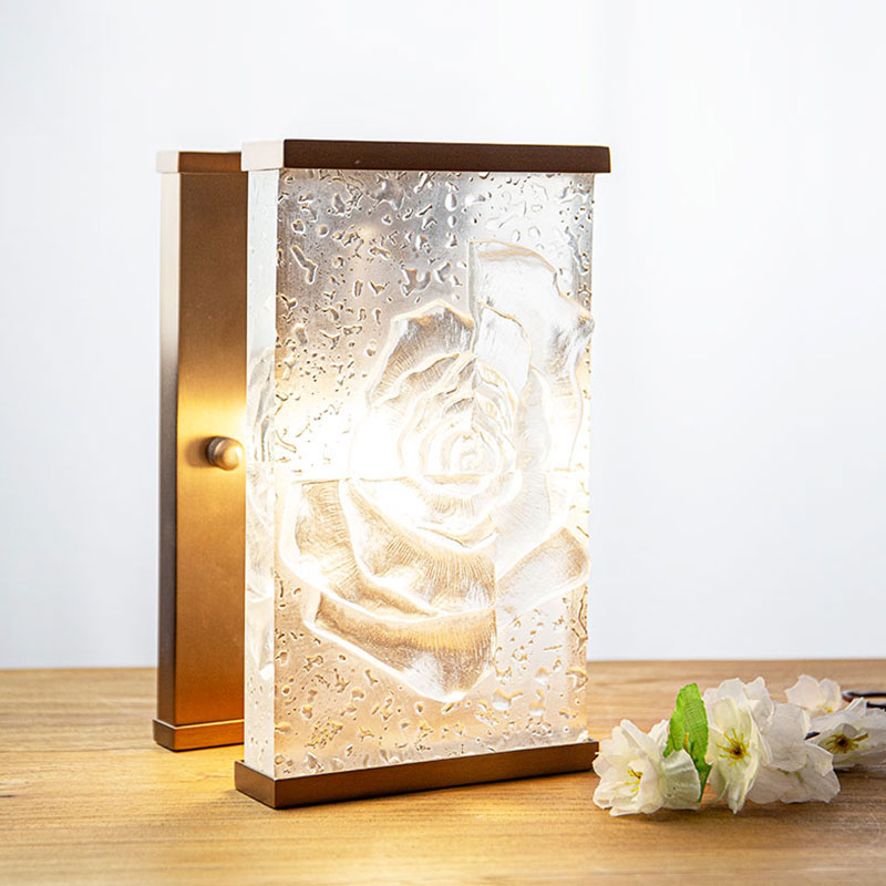 Đèn trang trí thủy tinh tráng men hình chữ nhật