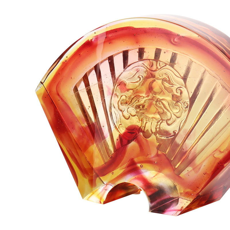 Đồ trang trí bằng kính tráng men hình quạt Trung Quốc