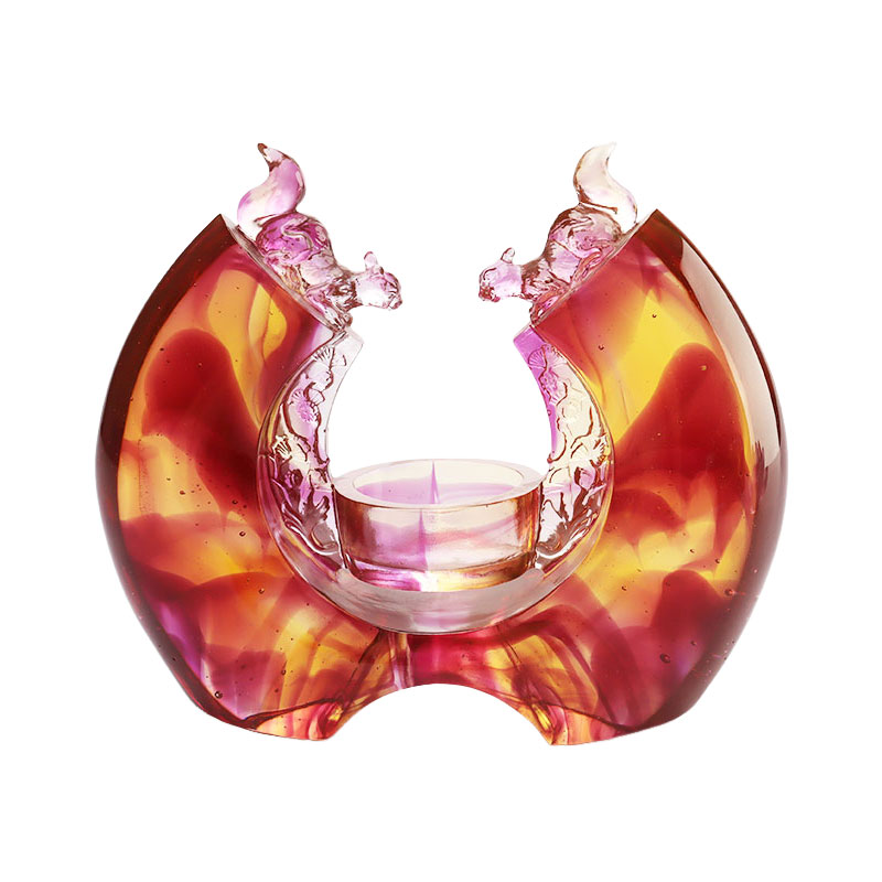 Chân nến men màu tím