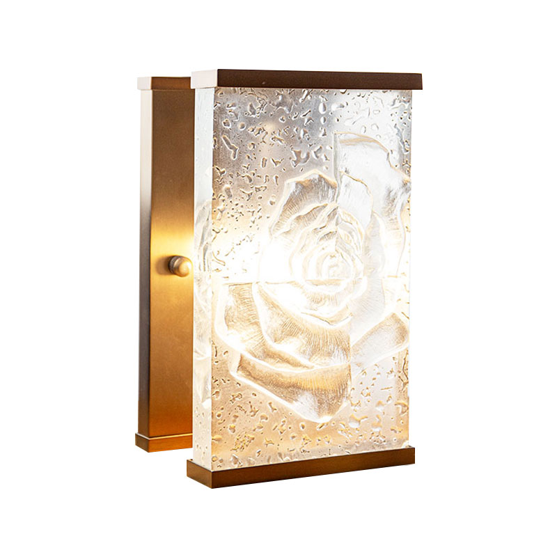 Đèn trang trí thủy tinh tráng men hình chữ nhật