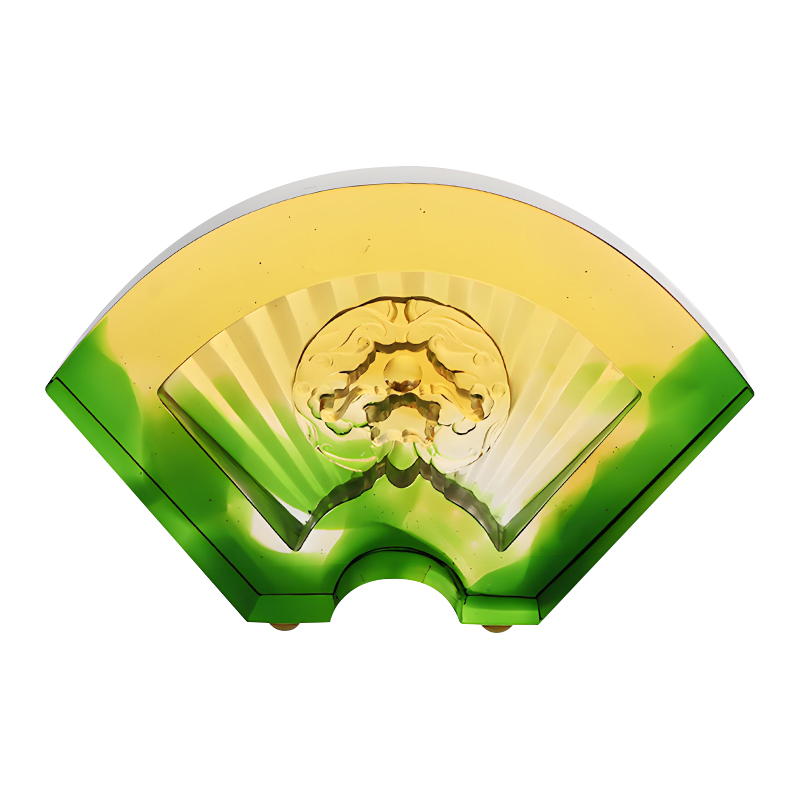 Đồ trang trí bằng kính tráng men hình quạt Trung Quốc