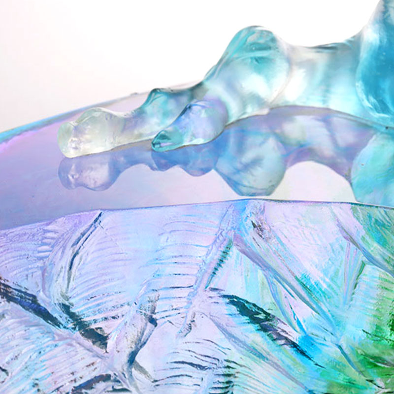 Bát trái cây thủy tinh pha lê trang trí chim