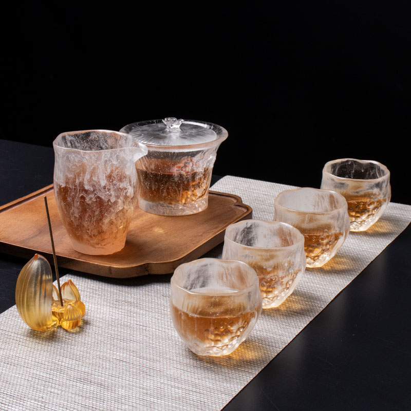 Bộ tách trà trong suốt có nắp đậy