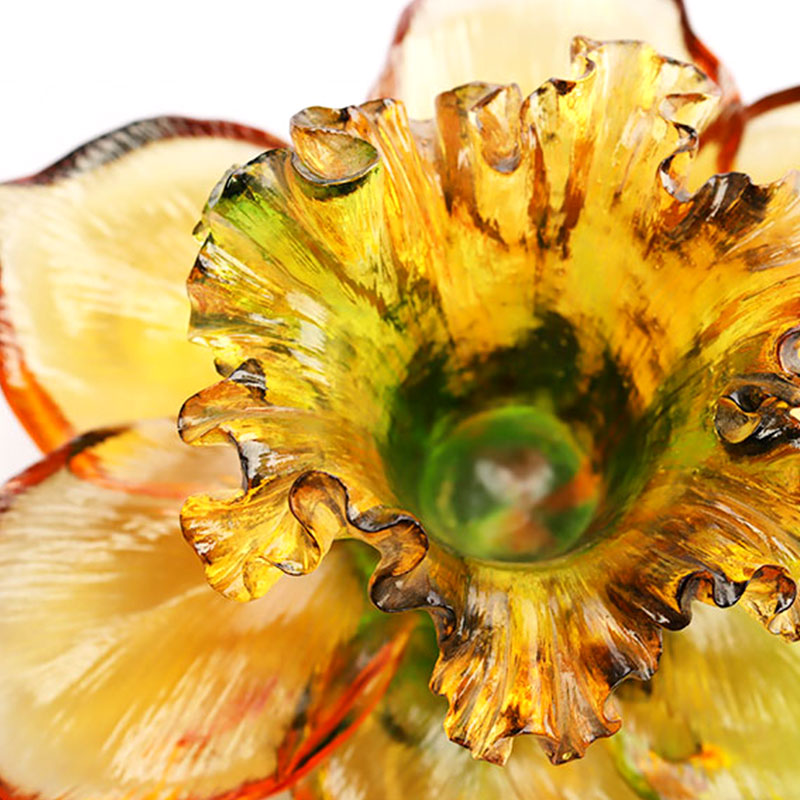 Đế nến hình cánh hoa thủy tinh