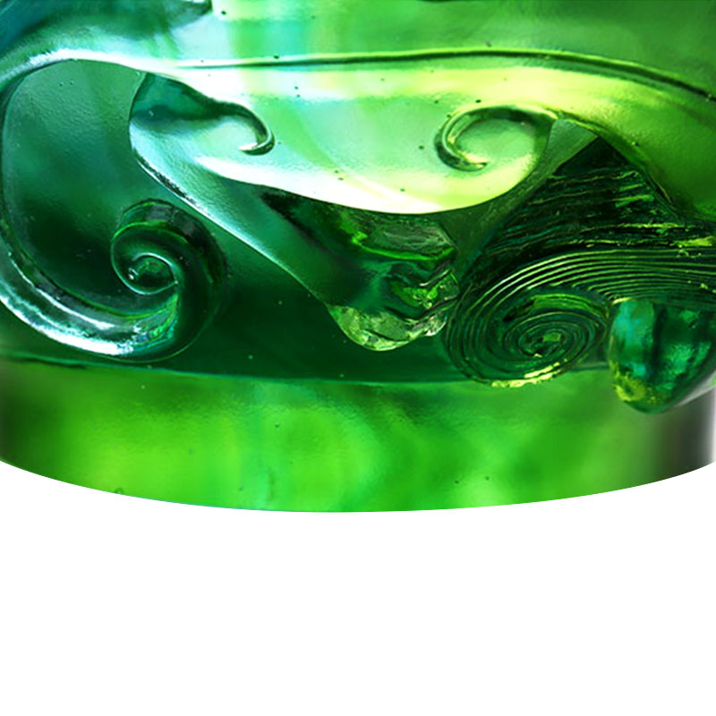 Đĩa đựng trái cây thủy tinh xanh trong suốt