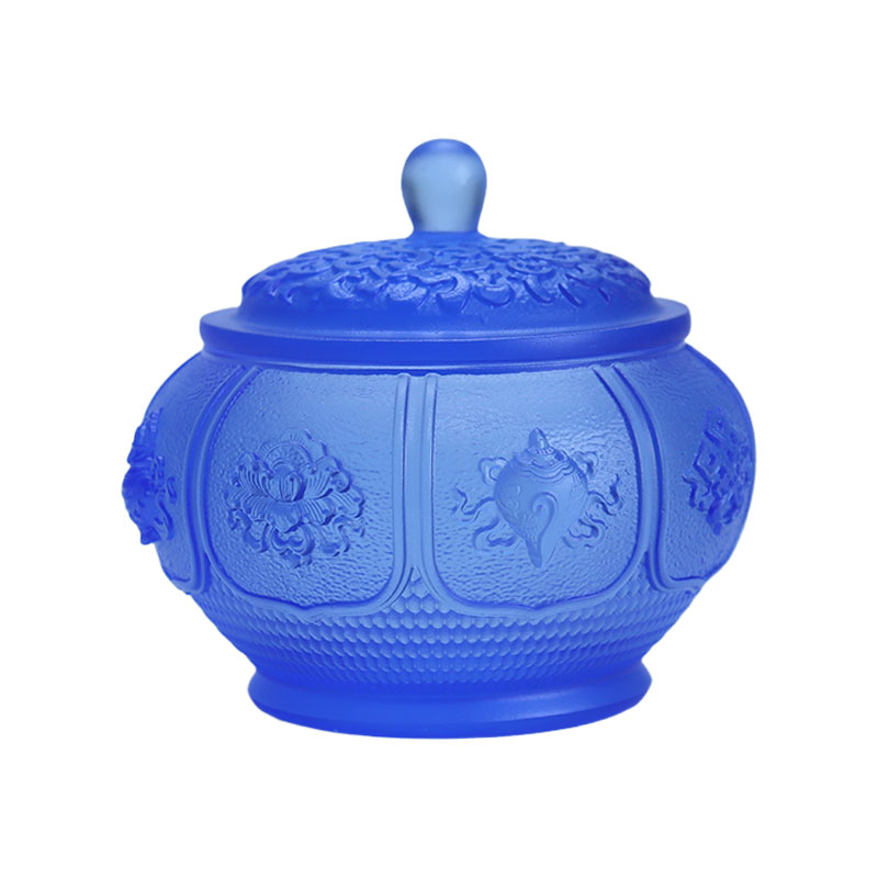 Bộ Bát Bảo Hoa Sen Bàn thờ Phật Bộ đồ cúng bằng thủy tinh pha lê