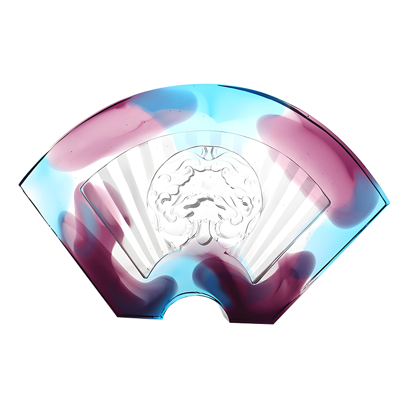 Đồ trang trí bằng kính tráng men hình quạt Trung Quốc