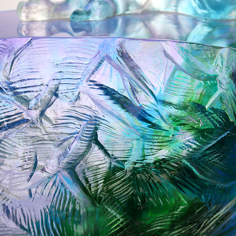 Bát trái cây thủy tinh pha lê trang trí chim