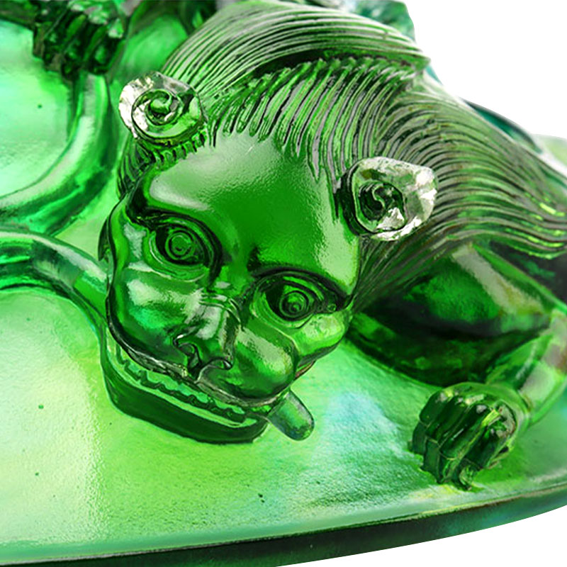 Đĩa đựng trái cây thủy tinh xanh trong suốt