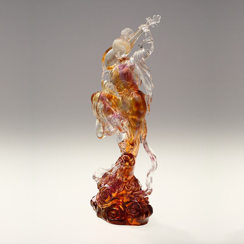 Đồ trang trí điêu khắc thủy tinh nữ thanh lịch và duyên dáng