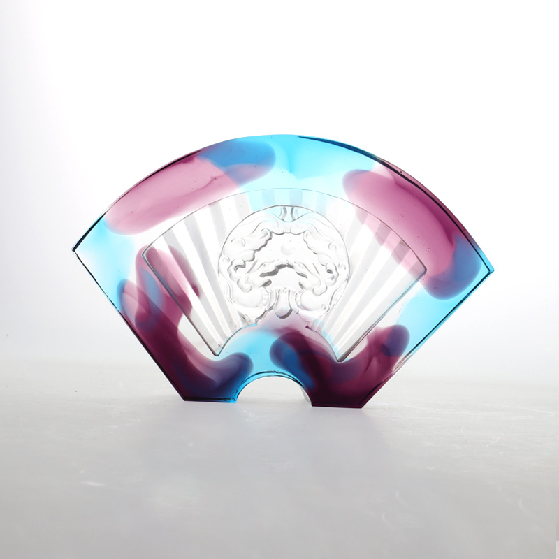 Đồ trang trí bằng kính tráng men hình quạt Trung Quốc