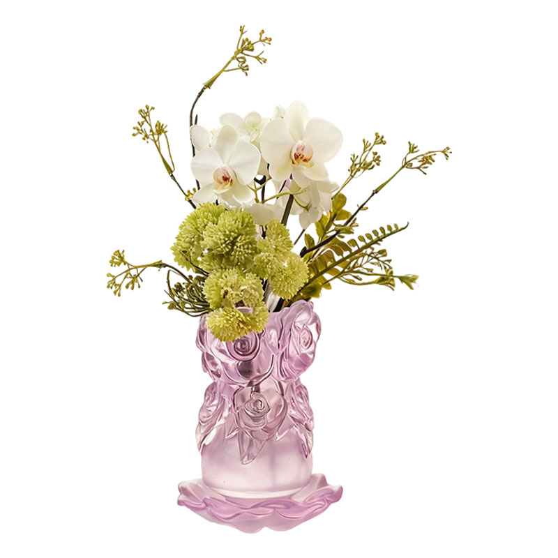 Quy trình đúc sáp Lost Glass Trang trí nội thất Bình thủy tinh pha lê “Bình hoa hồng”